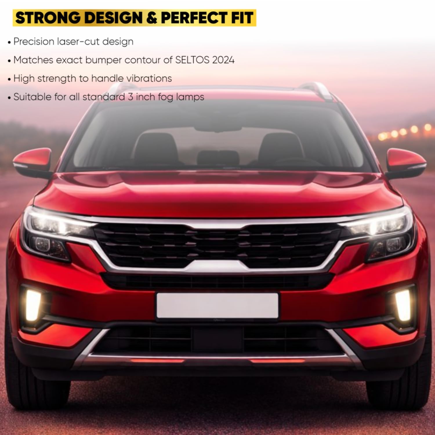 Audio Wheels 3 Inch Fog Lamp Mounting Cover/Bracket Kit - Car & Vehicle Fog Brackets | Direct Replacement Set | Compatible with Kia OLD SELTOS