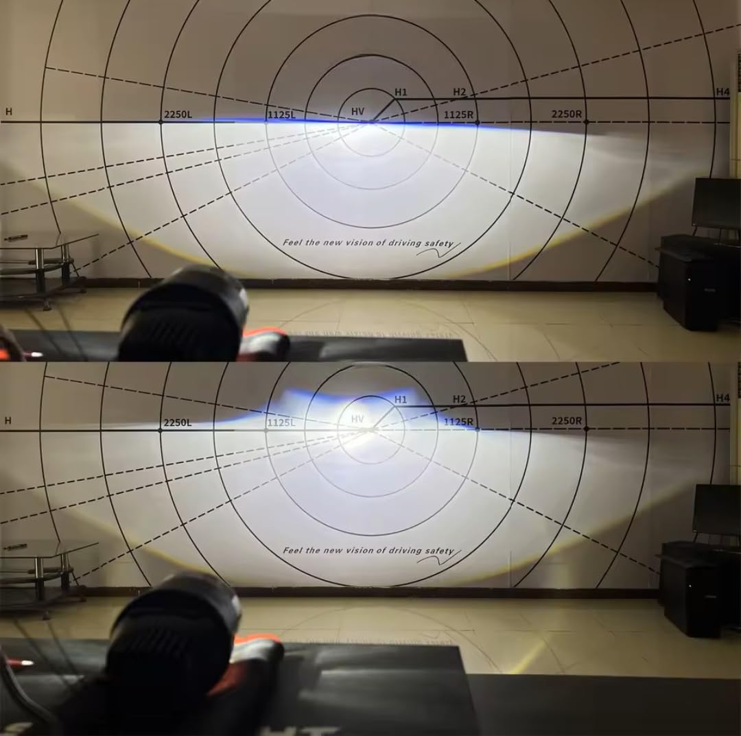 Audio Wheels 3 Inch Universal LED Projector Fog Lamp - 120W | White-6000K Single-Beam | 15,000LM Projector Light with Blue Film | 12V/24V Car Driving Lamp for Vehicle Modification