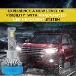 Audio Wheels H1-100W Car LED Headlight Conversion Kit – 20,000 Lumens Super Bright 6000K Cool White, Quick Installation Halogen Replacement, Pack of 2 (H1)