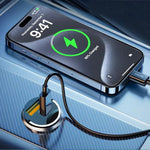 Audio Wheels 130W Dual Port QC-100W & PD-30W Mini Metal Car Mobile USB-C Fast Charger Socket Lighter LED Indicator,Fast Charging Adapter for All Smartphones, Tablets & More - Audio Wheels