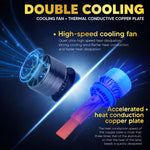 Audio Wheels H4/H19 75W LED Headlight Bulbs – 75,00LM, 6000K Cool White, IP68 Waterproof, 1-Year Warranty, Super Bright Automotive Headlights (Pack of 2)