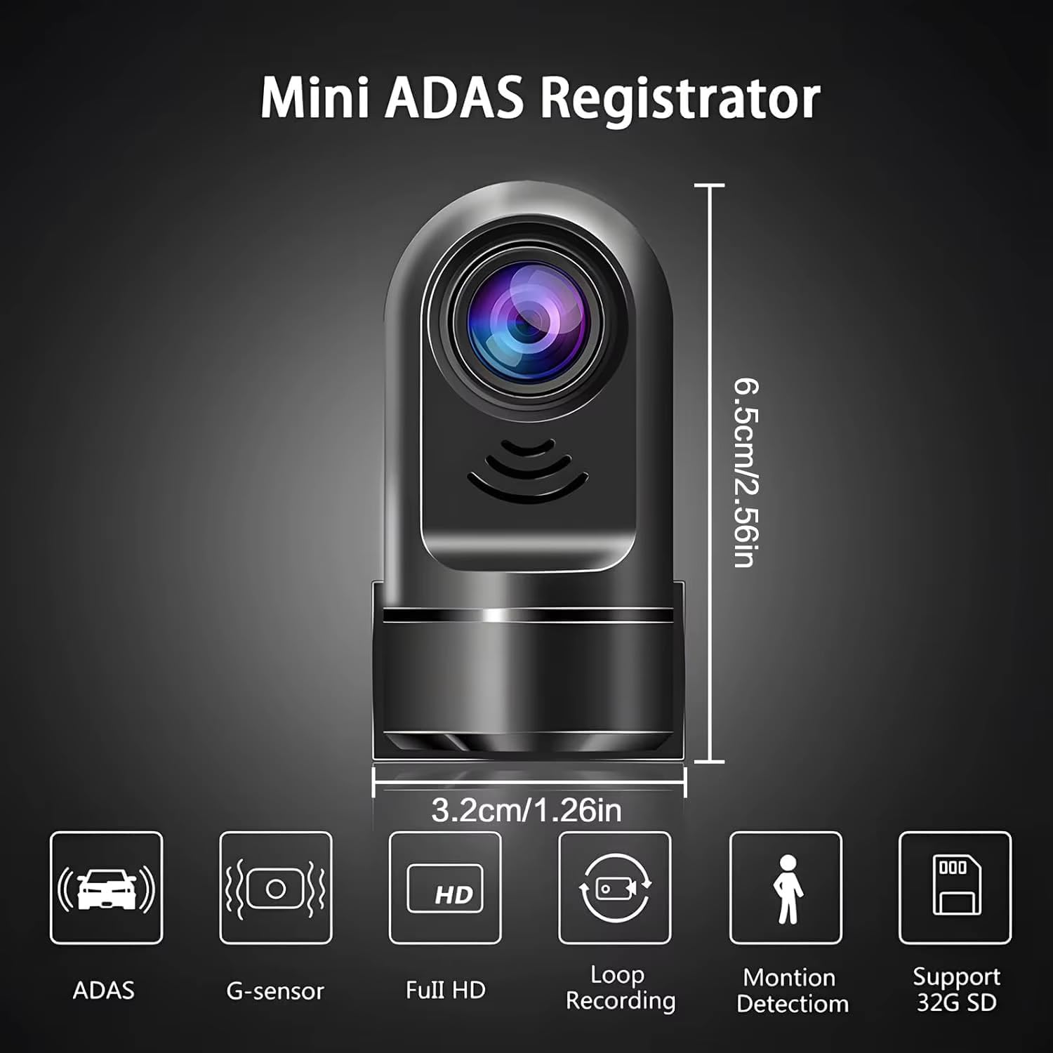 Audio Wheels USB Mega Pixels12.0M Full HD Camera Recorder with 5V 0.4A,720p Video, 30 FPS, High-Sensitivity Low-Light CMOS Sensor, MIC Support, Upto 32GB,Android Navigation.