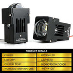 Audio Wheels 3 Inch Universal LED Projector Fog Lamp - 120W Car Projector Fog Light for Vehicle Modification (Tri-Colour, 1.8)