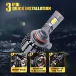 Audio Wheels 9012 LED Headlight Tri Colour, Single Beam 120W (15000LM) | 6000K/4300K/3000K | IP68 Waterproof Plug & Play Car Headlamp 12V/24V with Advanced Cooling | 2 Years Warranty