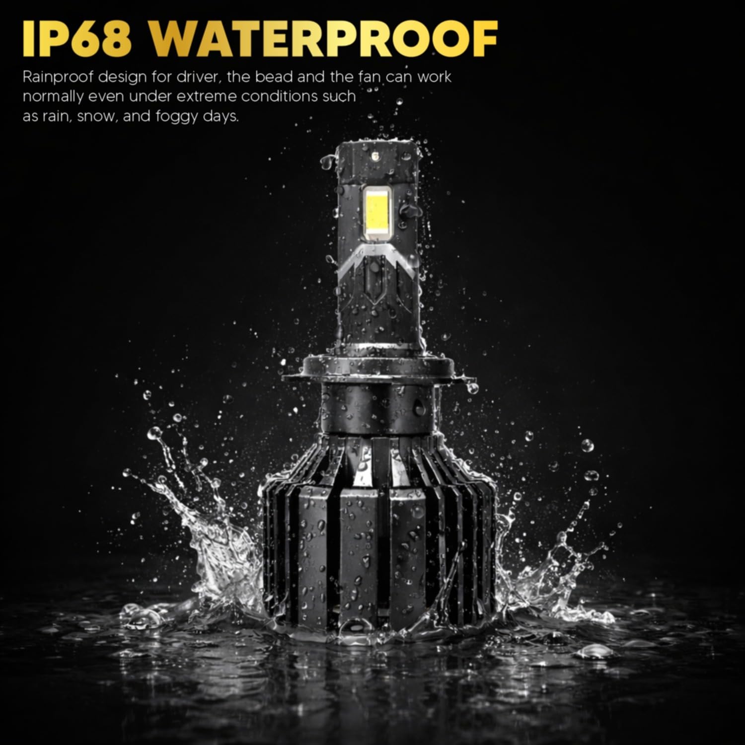 Audio Wheels Tri Colour LED Headlight H7/H18 Single Beam 120W (15000LM) | 6000K/4300K/3000K | IP68 Waterproof Plug & Play Car Headlamp 12V/24V with Advanced Cooling