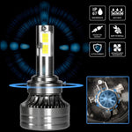 Audio Wheels H4/H19 75W LED Headlight Bulbs – 75,00LM, 6000K Cool White, IP68 Waterproof, 1-Year Warranty, Super Bright Automotive Headlights (Pack of 2)