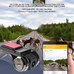 Audio Wheels Full HD 1920x1080p DVR Dashcam with 170° Wide Angle, Automatic Cyclic Recording, 32GB Memory Support, Android Stereo Compatibility, and App Control for High Definition Video Quality.
