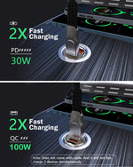 Audio Wheels 130W High-Power Dual-Port USB-C Car Charger: PD-30W & QC,100W LighterFast Charging Adapter for All Smartphones and teble's and More.