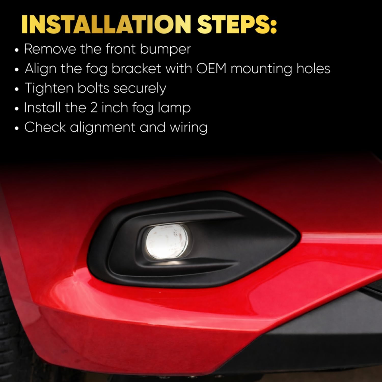 Audio Wheels 2 Inch Fog Lamp Mounting Cover/Bracket Kit - Car & Vehicle Fog Brackets | Direct Replacement Set | Compatible with Maruti Suzuki SWIFT 2024 (2 INCH)