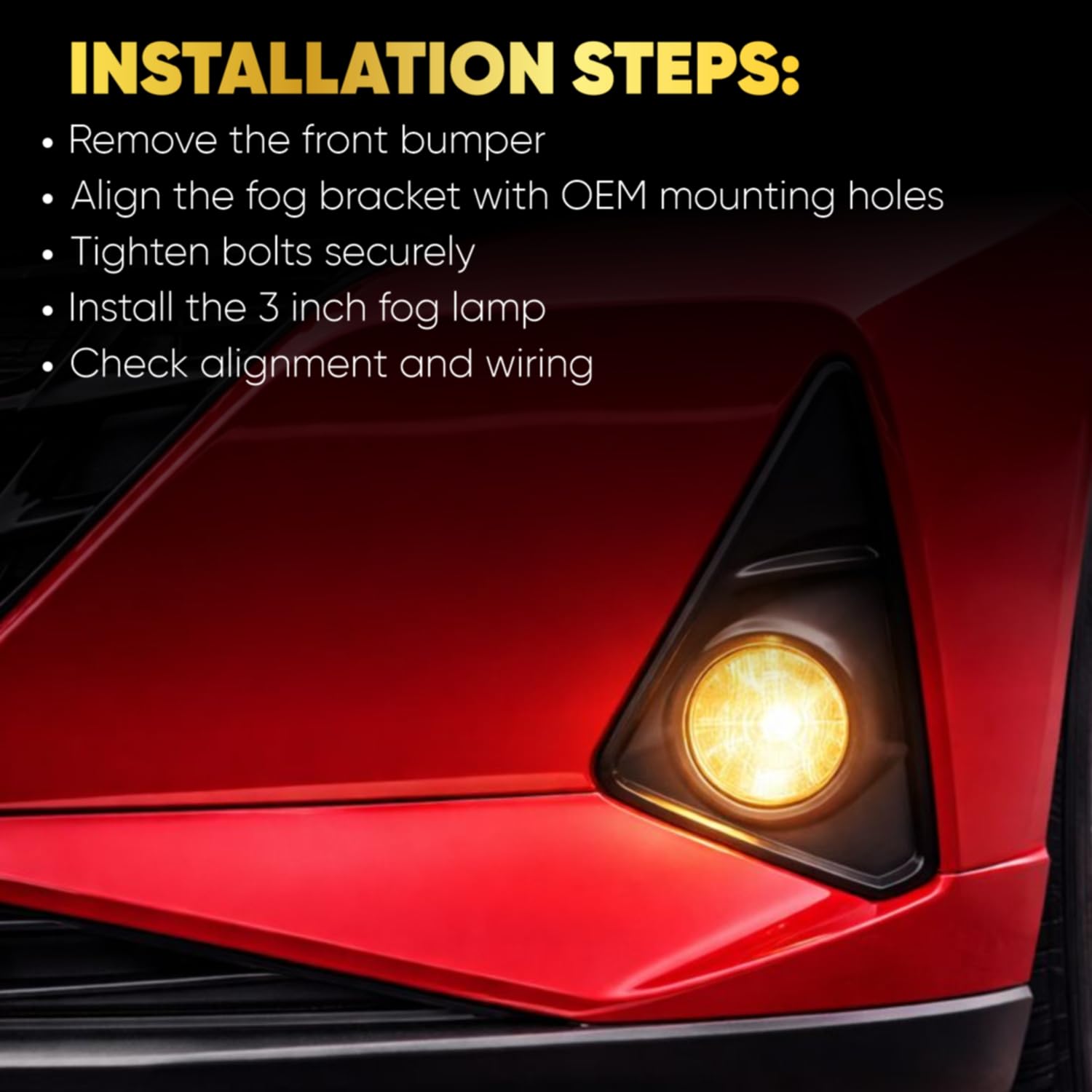 Audio Wheels 3 Inch Fog Lamp Mounting Cover / Bracket Kit - Car & Vehicle Fog Brackets | Direct Replacement Set | Compatible with Hyundai i20 (2020)