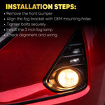 Audio Wheels 3 Inch Fog Lamp Mounting CoverBracket Kit - Car & Vehicle Fog Brackets  Direct Replacement Set  Compatible with Hyundai GRAND i10 NIOS