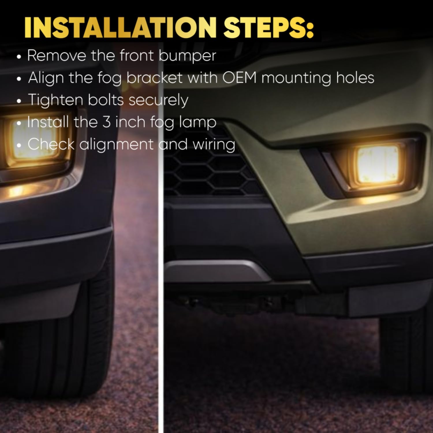 Audio Wheels 3 inch Fog Lamp Mounting CoverBracket Kit - Car & Vehicle Fog Brackets  Direct Replacement Set  Compatible with Mahindra BOLERO NEO & SCORPIO