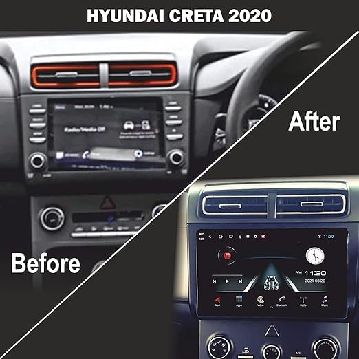 Audio Wheels ABS Plastic Material 9 inch Hyundai Car Stereo Frame with Wiring Suitable for Base Model Hyundai Creta 2020