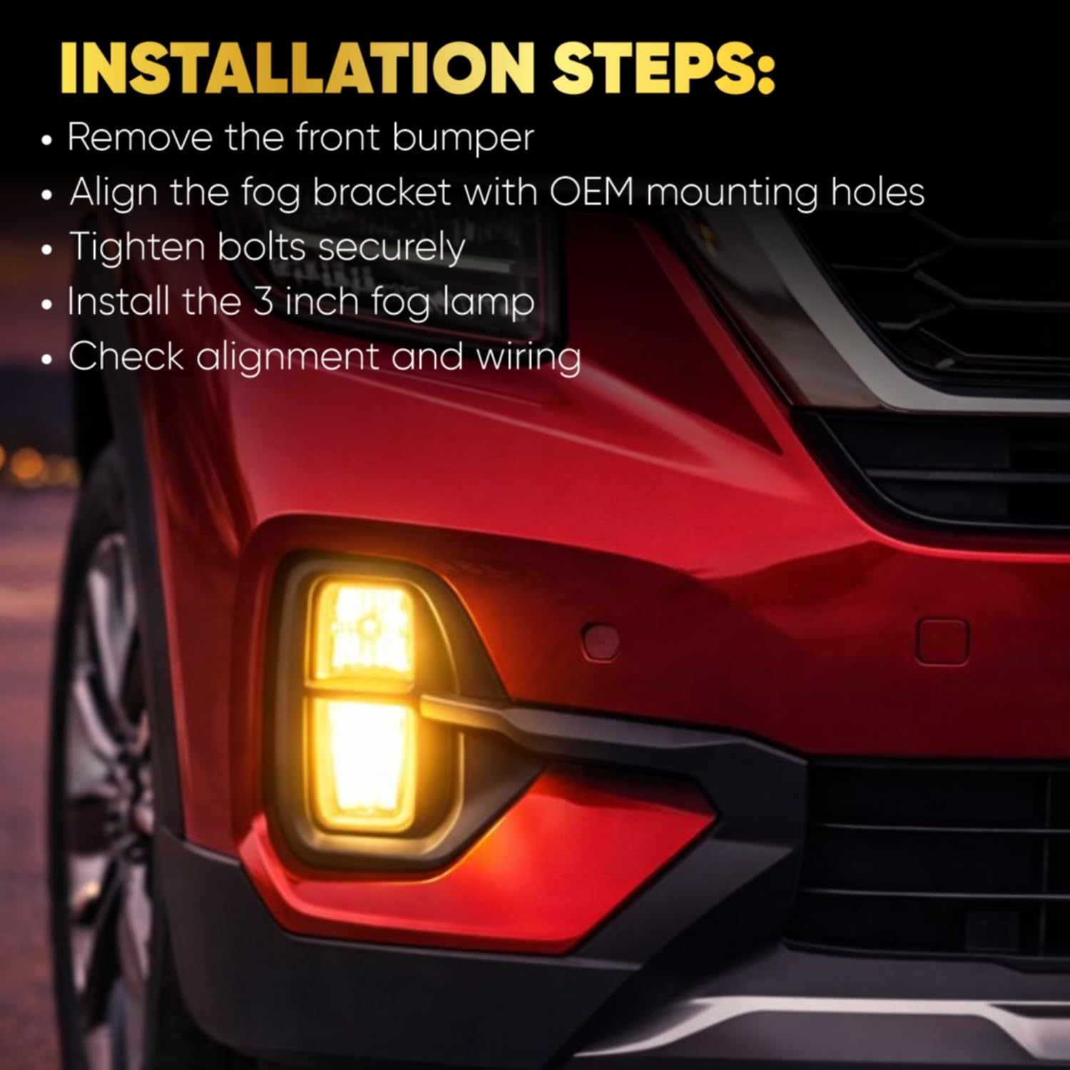 Audio Wheels 3 Inch Fog Lamp Mounting Cover/Bracket Kit - Car & Vehicle Fog Brackets | Direct Replacement Set | Compatible with Kia OLD SELTOS