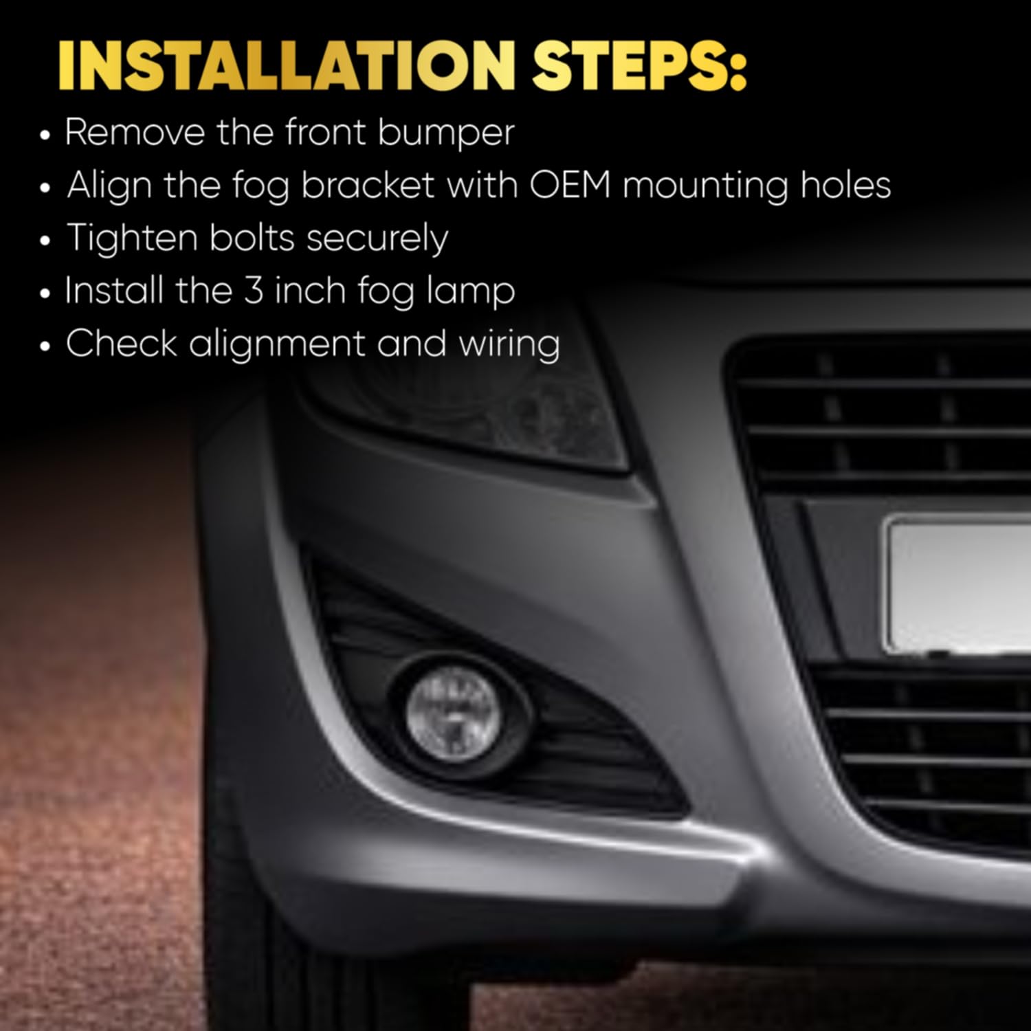 Audio Wheels 3 Inch Fog Lamp Mounting Cover / Bracket Kit - Car & Vehicle Fog Brackets | Direct Replacement Set | Compatible with Maruti Suzuki Ritz 2012