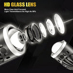 Audio Wheels 2" LED Projector Fog Lamp with Cover - 120W, 6000K White (15000LM) with Blue Tint Film | 12V/24V Fog Light for Car & Vehicle Modification | For Huyndai Exter 2024 - Audio Wheels