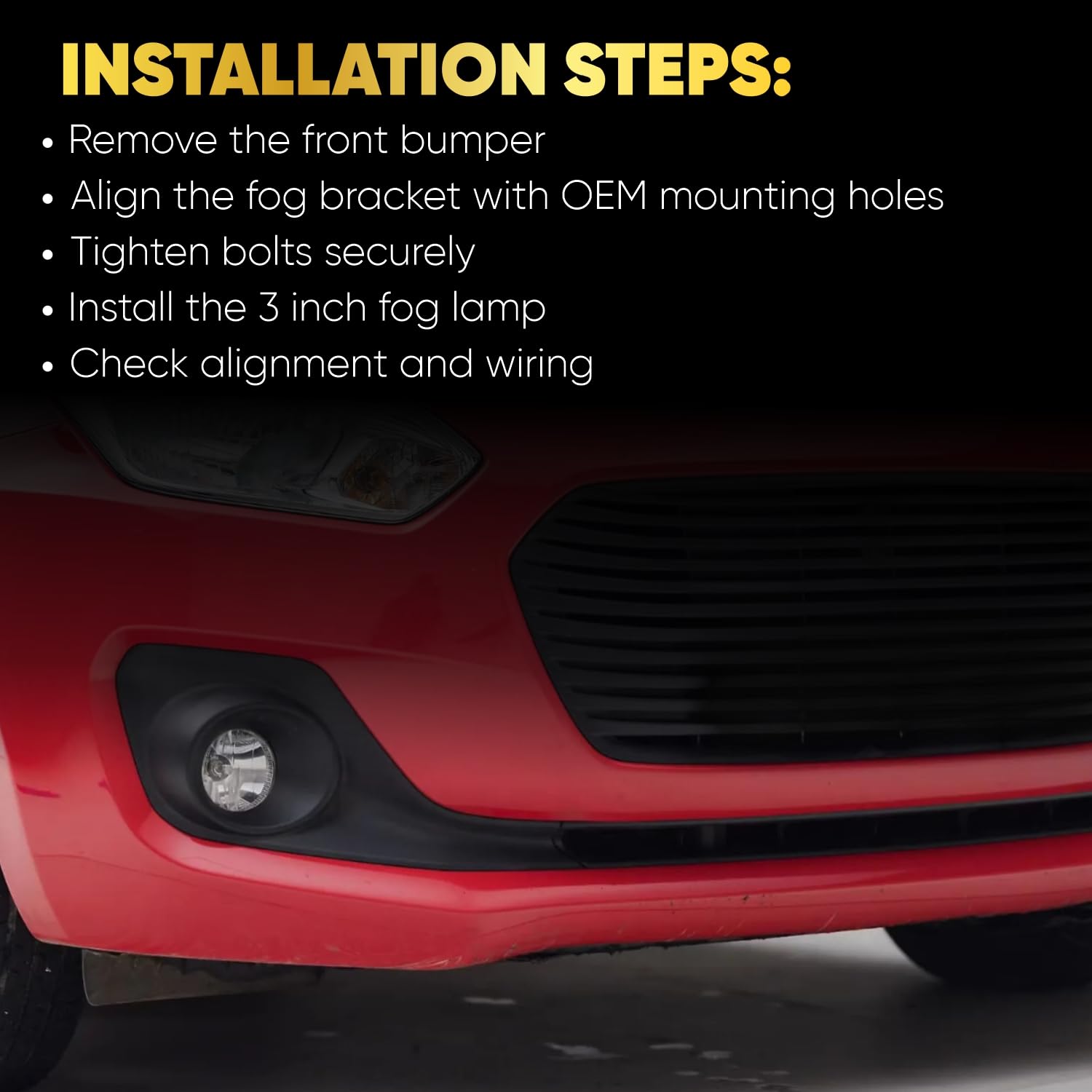 Audio Wheels 3 Inch Fog Lamp Mounting Cover/Bracket Kit - Car & Vehicle Fog Brackets | Direct Replacement Set | Compatible with Maruti Suzuki SWIFT 2018