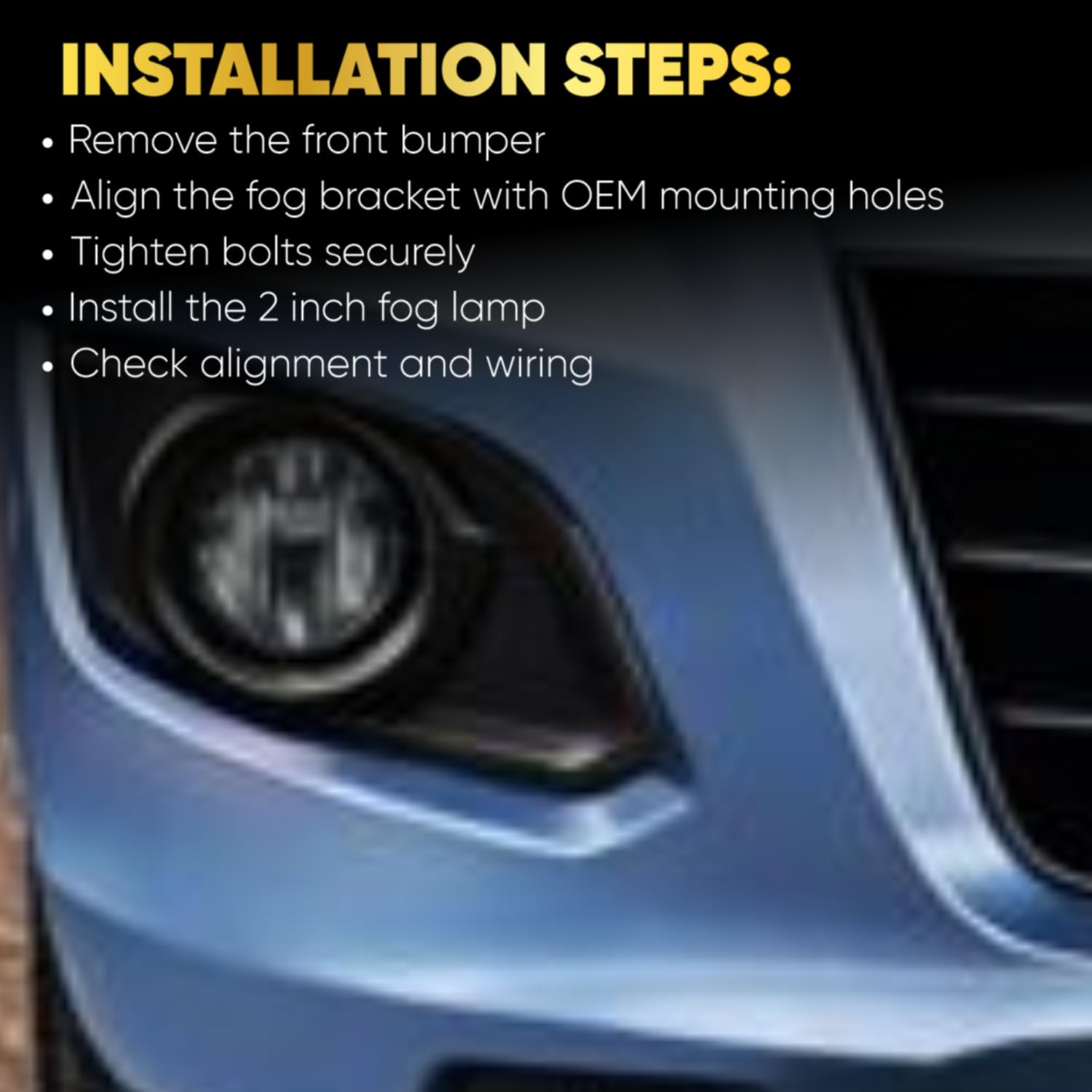 Audio Wheels 2 Inch Fog Lamp Mounting Cover / Bracket Kit - Car & Vehicle Fog Brackets | Direct Replacement Set | Compatible with Maruti Suzuki WagonR 2014