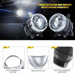 Audio Wheels 3 Inch LED Projector Fog Lamp with Cover - 120W, Tri Color [ White, Warm White, Yellow ] | Dual-Beam | with Blue Tint Film | 12V/24V Fog Light for Car & Vehicle Modification | For Kia Seltos 2024