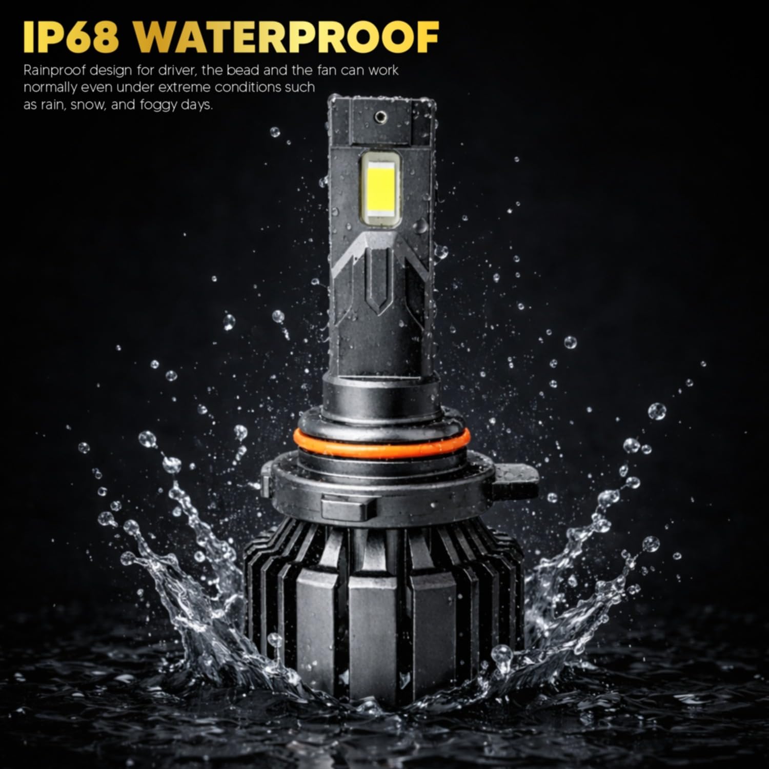 Audio Wheels 9012 LED Headlight Tri Colour, Single Beam 120W (15000LM) | 6000K/4300K/3000K | IP68 Waterproof Plug & Play Car Headlamp 12V/24V with Advanced Cooling | 2 Years Warranty