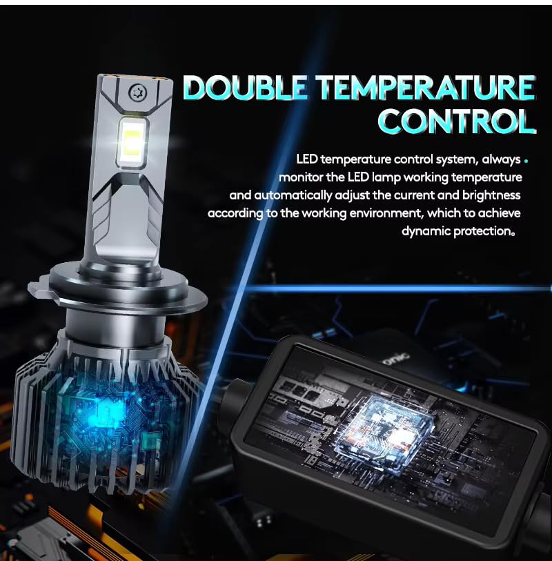 Audio Wheels 9005 LED Headlight Bulbs – 160W High-Performance Lighting, 16,000 Lumens Brightness, 6000K Cool White Glow for Maximum Visibility and Quick Installation.