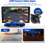 Audio Wheels Double Din Car Stereo 10 1G+32G Android 12 Multimedia BT Player Touchscreen with Mirror Link Split Screen GPS Navigation WiFi USB SWC Dome Rear Camera+GPS Antenna+Microphone (10 INCH)