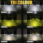 Audio Wheels 2 Inch LED Fog Lamp Projector-120W [PR-20] | Tri-Color Output (6000K White / 4500K Warm / 3000K Yellow) | 15,000LM Projector Light with Blue Film | 12V/24V | 1-Year Warranty