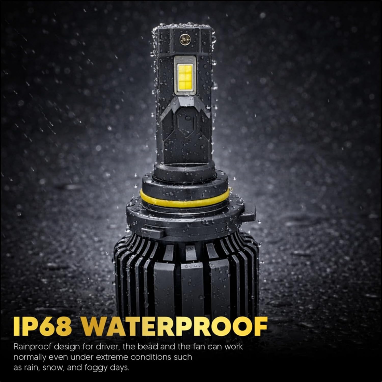 Audio Wheels 9006 Tri Colour LED Headlight Single Beam 120W (15000LM) | 6000K/4300K/3000K | IP68 Waterproof Plug & Play Car Headlamp 12V/24V with Advanced Cooling