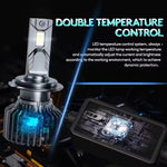 Audio Wheels H7 LED Headlight Bulbs – 160W High-Performance Lighting, 16,000 Lumens Brightness, 6000K Cool White Glow, Quick and Easy Installation for Enhanced Nighttime Visibility.