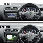 Audio Wheels Volkswagen Polo 9 Inch 1280P IPS Android 232 Car Display with Gorilla Glass - Double Din Car Stereo, Android 13,+ AHD Camera & Dashboard Frame (Volkswagen Polo)