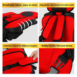 Audio Wheels Portable Foldable Baby Seat Cushion with Adjustable Shoulder & Back Straps, Universal Fit for Car, Bicycle, Stroller, Sofa & High Chair (Toddlers & Kids 6 Months-4 Years) (Red)