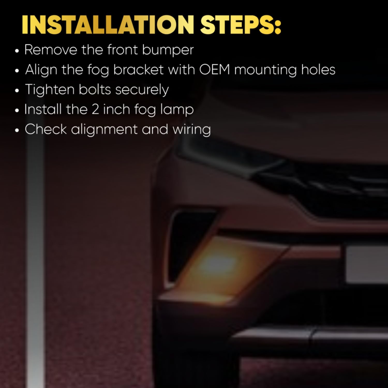 Audio Wheels 2 Fog Lamp Mounting CoverBracket Kit - Car & Vehicle Fog Brackets  Direct Replacement Set  Compatible with TATA NEXONPUNCHHARRIERCURVV