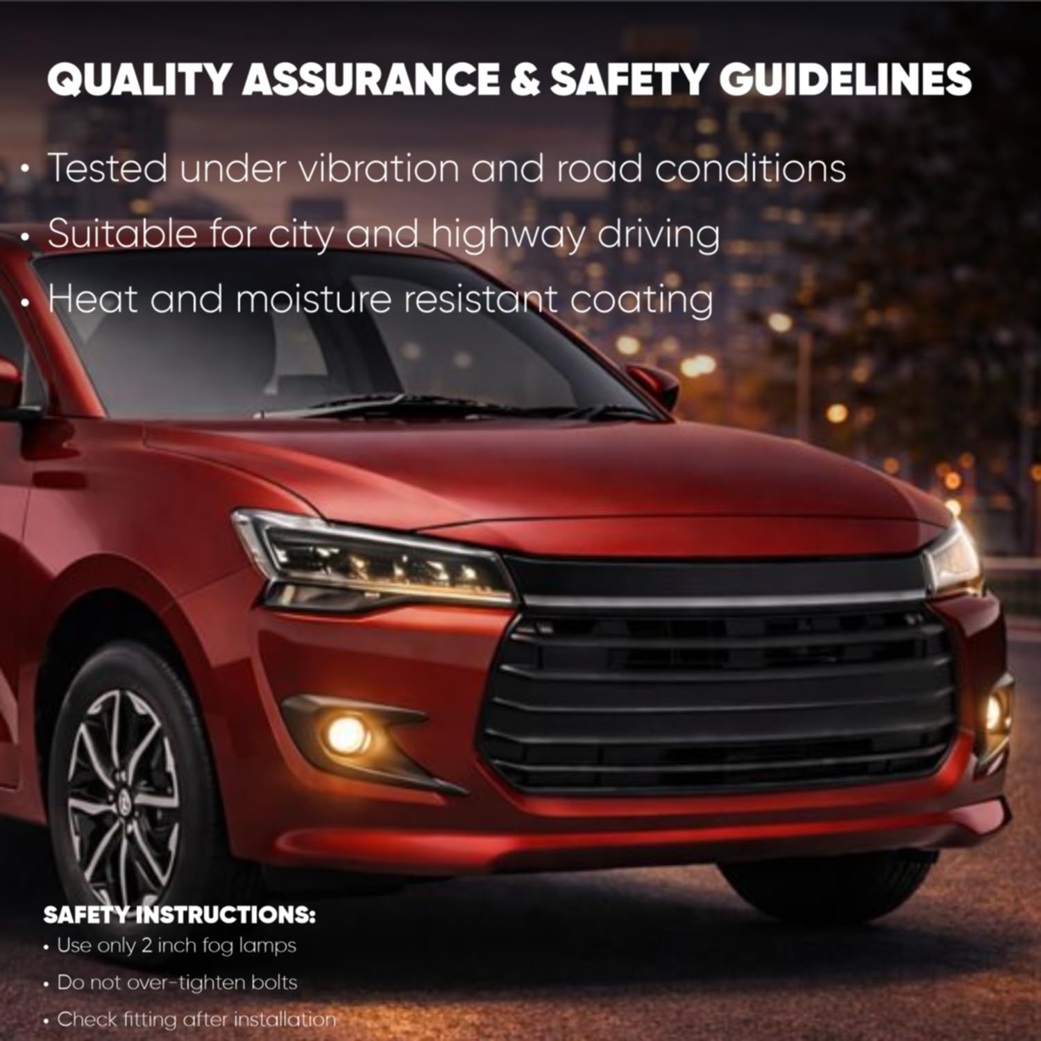 Audio Wheels 2 Inch Fog Lamp Mounting Cover / Bracket Kit - Car & Vehicle Fog Brackets | Direct Replacement Set | Compatible with Maruti Suzuki DZIRE 2024