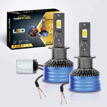 Audio Wheels H4-110W Car Led Headlight Bulbs, 16,000 Lumens Super Bright LED Headlight Conversion Kit for Cars 6000K Cool White Quick Installation Halogen Replacement, Pack of 2