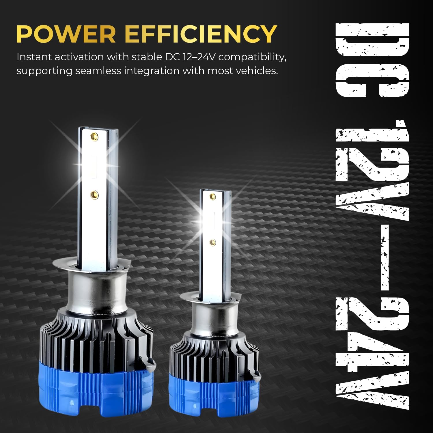 Audio Wheels H1 60W Car Led Headlight Bulbs, 16,000 Lumens Super Bright LED Headlight Conversion Kit for Cars 6000K Cool White Quick Installation Halogen Replacement, (H1-60W)