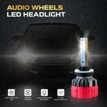 Audio Wheels H4-110W Car Led Headlight Bulbs, 16,000 Lumens Super Bright LED Headlight Conversion Kit for Cars 6000K Cool White Quick Installation Halogen Replacement, Pack of 2