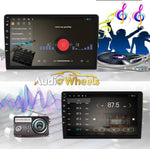 Audio Wheels Double Din Car Stereo 10 1G+32G Android 12 Multimedia BT Player Touchscreen with Mirror Link Split Screen GPS Navigation WiFi USB SWC Dome Rear Camera+GPS Antenna+Microphone (10 INCH)