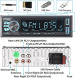 Audio Wheels Car Radio Bluetooth Single DIN Car Stereo Audio, MP3 Player Car Stereo 1 DIN with Bluetooth Handsfree/FM/Dual USB/TF/AUX/EQ/Quick Charge, with Wireless Remote Control (S-820)