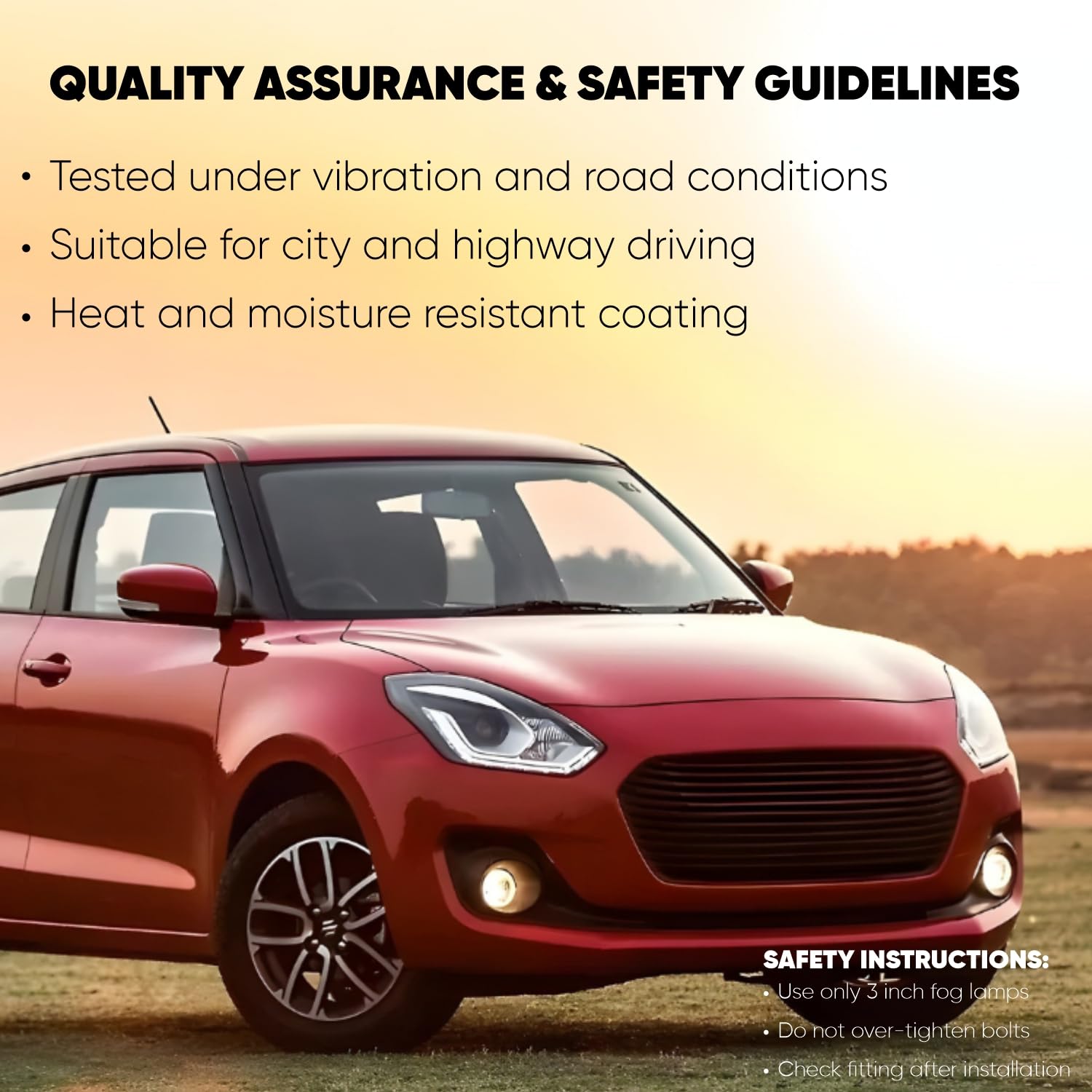 Audio Wheels 3 Inch Fog Lamp Mounting Cover/Bracket Kit - Car & Vehicle Fog Brackets | Direct Replacement Set | Compatible with Maruti Suzuki SWIFT 2018