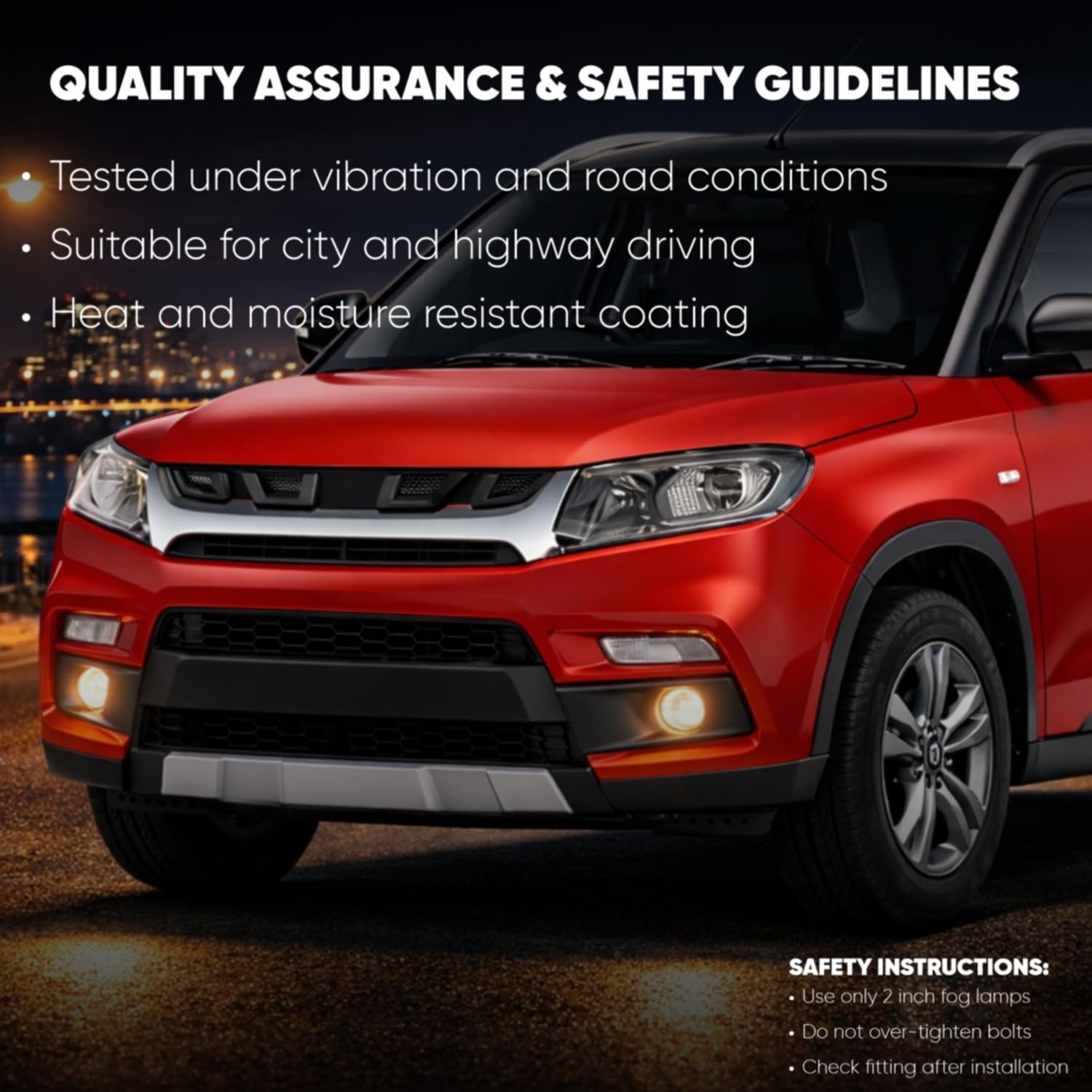 Audio Wheels 2 Inch Fog Lamp Mounting Cover / Bracket Kit - Car & Vehicle Fog Brackets | Direct Replacement Set | Compatible with Maruti Suzuki BREZZA 2018