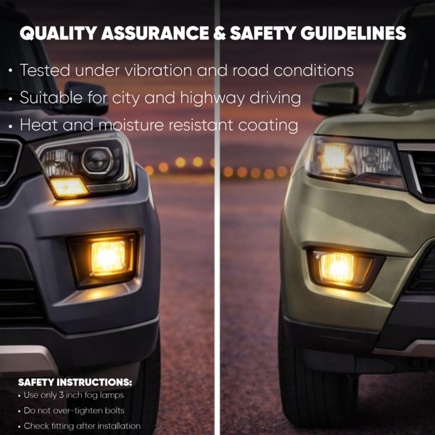 Audio Wheels 3 inch Fog Lamp Mounting CoverBracket Kit - Car & Vehicle Fog Brackets  Direct Replacement Set  Compatible with Mahindra BOLERO NEO & SCORPIO