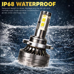 Audio Wheels H4/H19 75W LED Headlight Bulbs – 75,00LM, 6000K Cool White, IP68 Waterproof, 1-Year Warranty, Super Bright Automotive Headlights (Pack of 2)