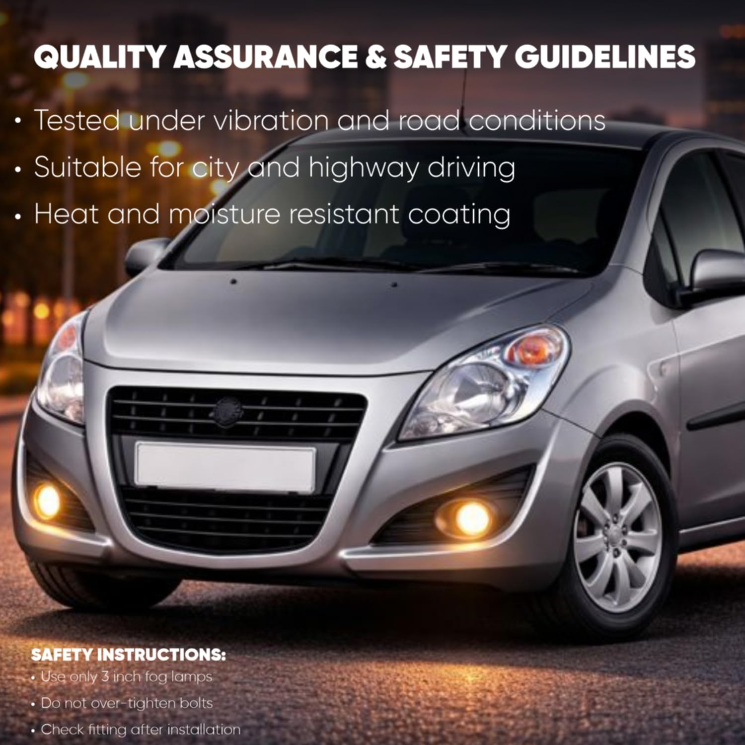 Audio Wheels 3 Inch Fog Lamp Mounting Cover / Bracket Kit - Car & Vehicle Fog Brackets | Direct Replacement Set | Compatible with Maruti Suzuki Ritz 2012