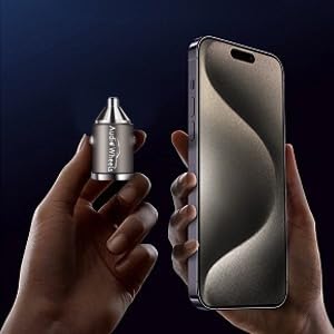 Audio Wheels 130W Dual Output Car Fast Charger – 100W USB & 30W Type C PD, Fast Charging Adapter Wide Compatibility for iPhone, Android Smartphones, and Tablets.