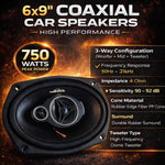 Audio Wheels 6x9 Robert Parker Car Speaker – 180W RMS / 780W Max Power | 30mm High-Efficiency Voice Coil | Deep Bass Output |Rubber Edge with PP Cone | 4Ω Impedance | Premium High-Performance Sound