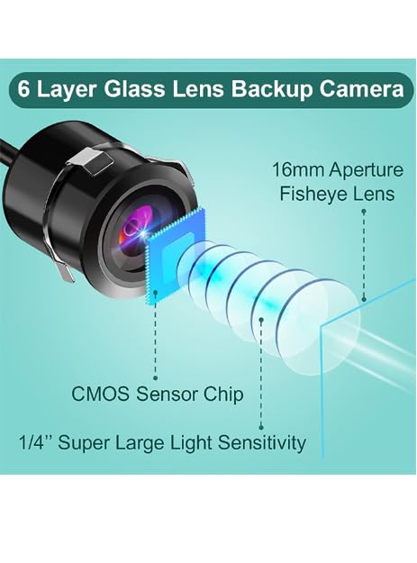 Audio Wheels Super HD Vehicle Camera 1920x1080 Pixels 1000 TV Lines Waterproof Vehicle Car Rear View Backup Camera, 170° Reverse Camera, compitible with Car Android Head Units