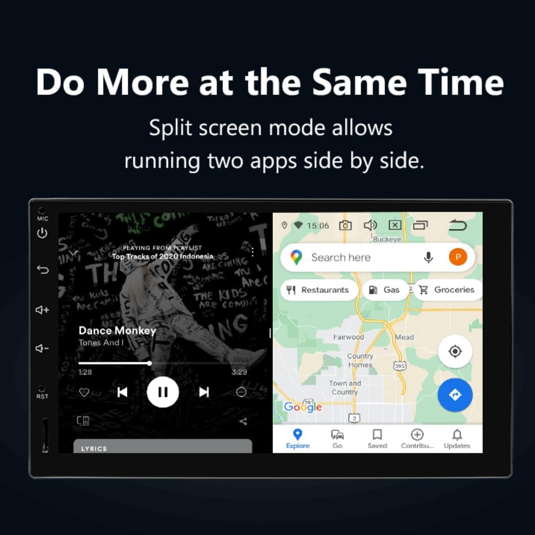 Audio Wheels Wireless CarPlay & Stereo Auto 9inch 1280P Car Android Display with Gorilla Glass | Android 13 | TS-9 Processor | 2GB & 32GB -Frame Included (Hyundai i10 2008)