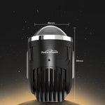 Audio Wheels 1.8 Inch LED Projector Fog Lamp with Cover - 120W, 6000K White (15000LM) with Blue Tint Film | 12V/24V Fog Light for Car & Vehicle Modification | For Toyota Innova Hycross