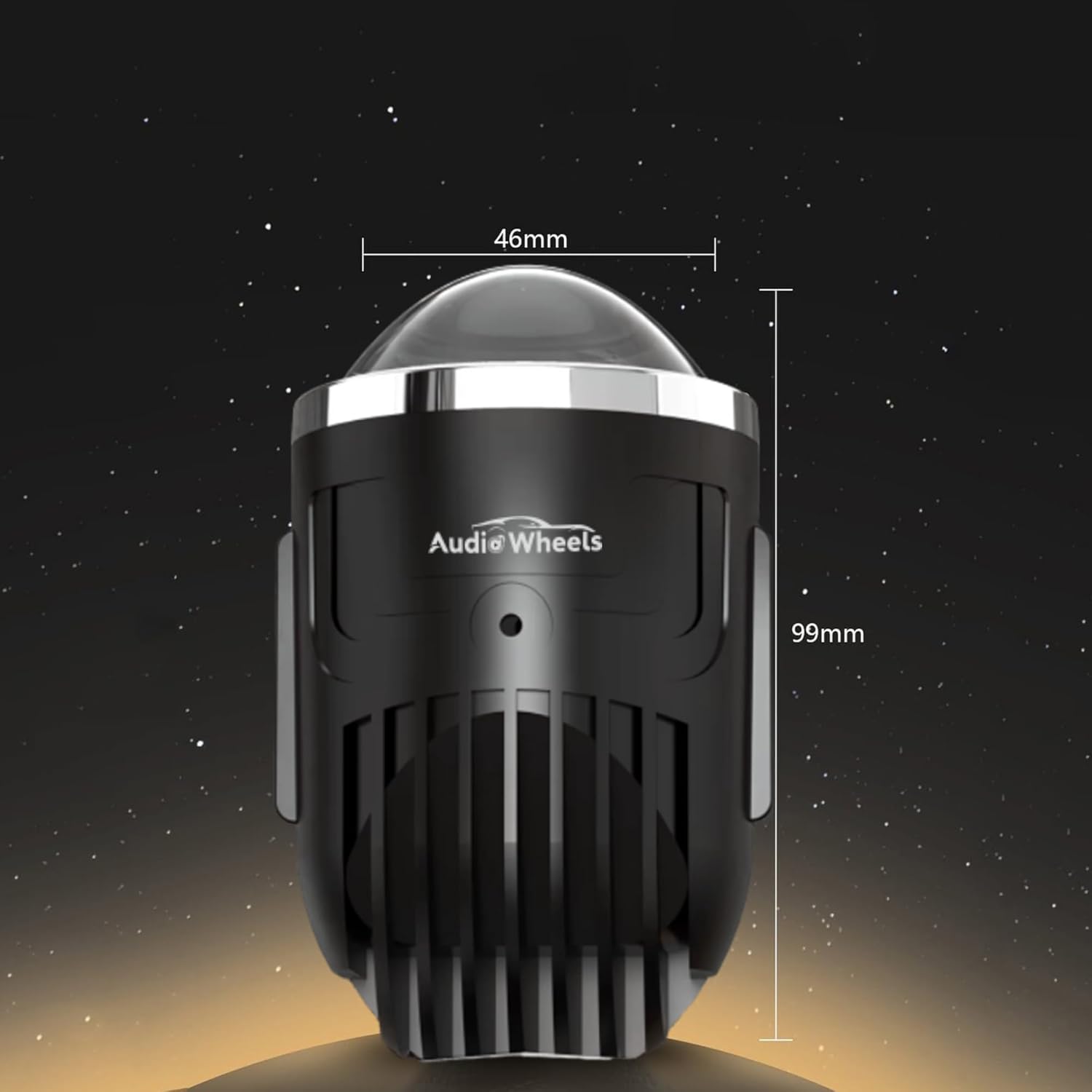 Audio Wheels 1.8 Inch LED Projector Fog Lamp with Cover - 120W, 6000K White (15000LM) with Blue Tint Film | 12V/24V Fog Light for Car & Vehicle Modification | For Toyota Innova Hycross