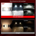 Audio Wheels H4-110W Car Led Headlight Bulbs,16,000 Lumens Super Bright LED Headlight Conversion Kit for Cars 6000K Cool White Quick Installation Halogen Replacement | Pack of 2 with 1-Year Warranty